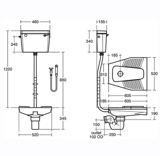 Ideal Standard Noncello Squatting Pan in White V412301
