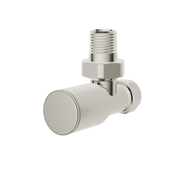 Aqualla Round Angled Radiator Valves in Brushed Nickel R-WVBN