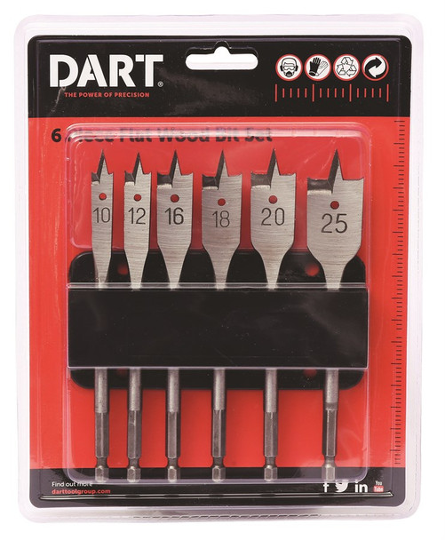 Dart 6 Piece Flat Wood Bit Set DFB6ET