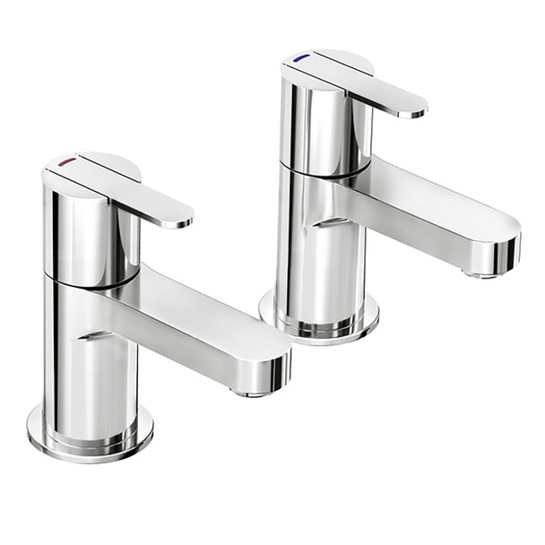 Flawed  STH Westco Strata Pair of Bath Pillar Taps in Chrome 4E1054