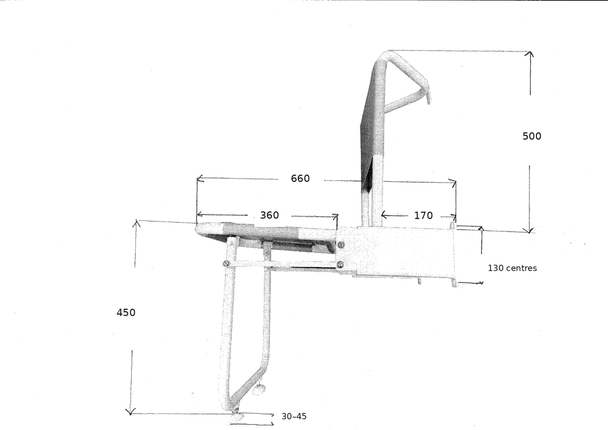 Barwood Wall Mounted Hinged Shower Seat with Back Rest and Legs B219F