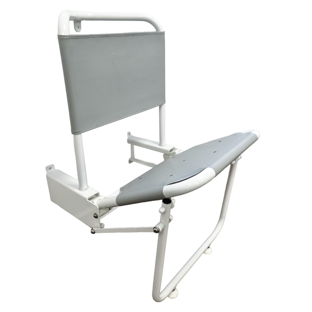 Barwood Wall Mounted Hinged Shower Seat with Back Rest and Legs B219F