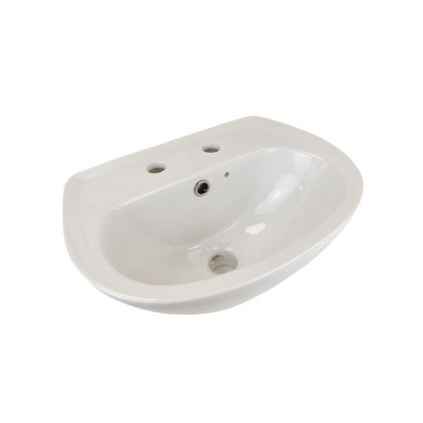 Fresssh 2TH Wall White Basin 450mm x 330mm c/w Hangers 352719WH