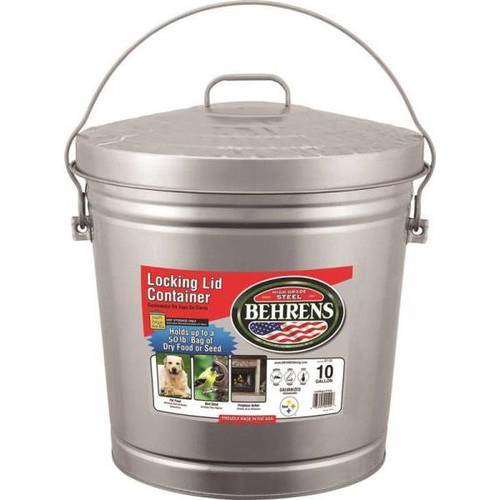 Behrens Metal Galvanized Garbage Can 10 gallon