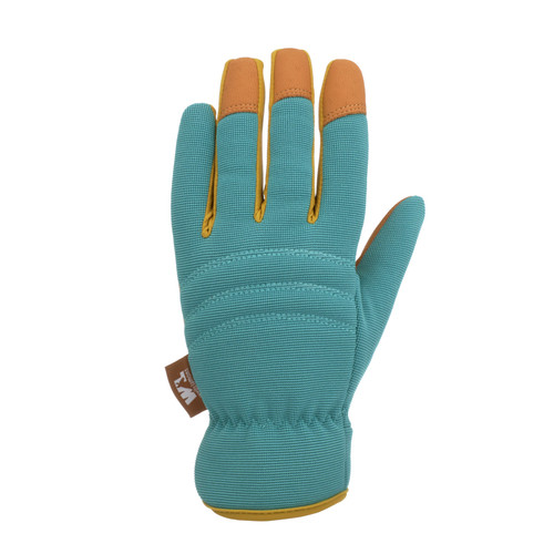 Wells Lamont Womens Teal Comforthyde Leather Hybrid Slip-On Gloves