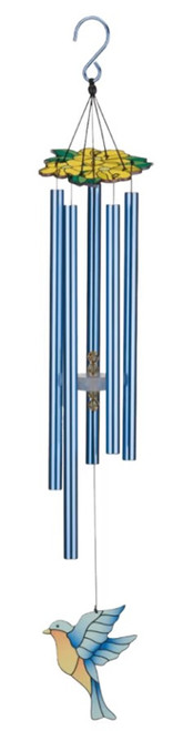 Regal Art & Gift Bluebird Floral Wind Chime 32"