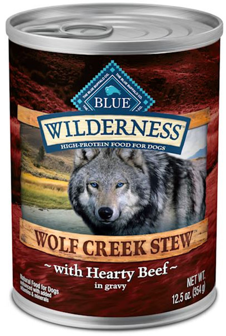 Blue Buffalo Wilderness Wolf Creek Stew Hearty Beef Stew Grain-Free Adult Canned Dog Food - 12.5 oz