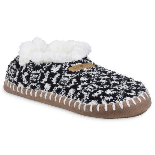 GaaHuu Women's Cozee Yarn Puff Moccasin Slippers - Nordic Black