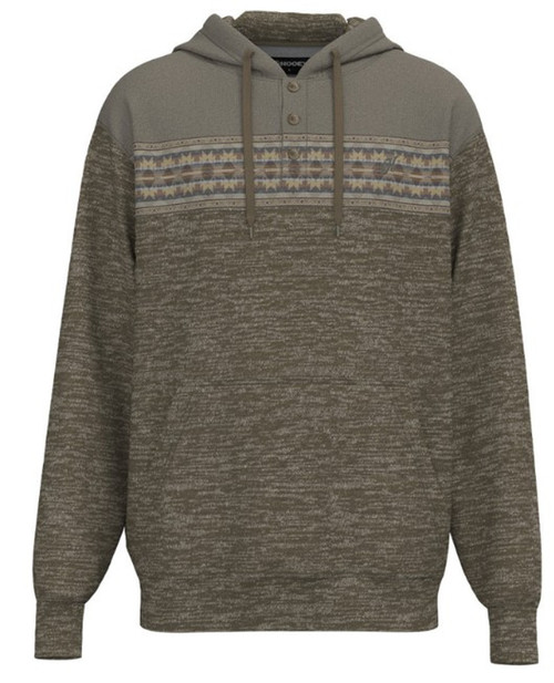 Hooey Men's "Jimmy" Tan with Brown Aztec Print Long Sleeve Pullover Hoody