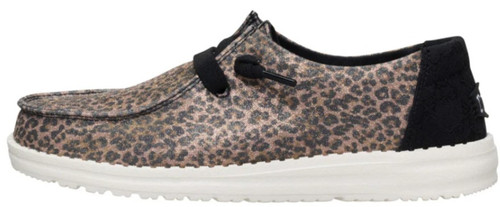 Hey Dude Ladies Wendy Leopard Print Sparkle Animal Slip On Casual Shoes