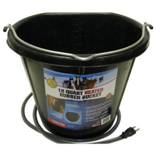 Farm Innovators 18 qt. Heated Flat-Back Rubber Bucket