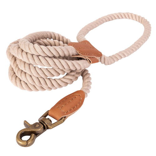 Wrangler Pet Ivory Rope with Suede Dog Leash