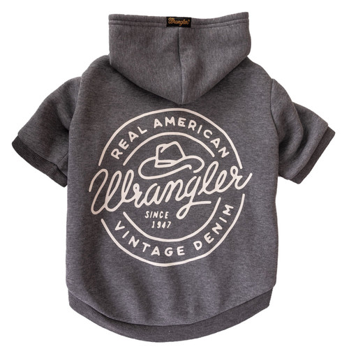 Wrangler Pet Hat Seal Logo Charcoal Dog Hoodie
