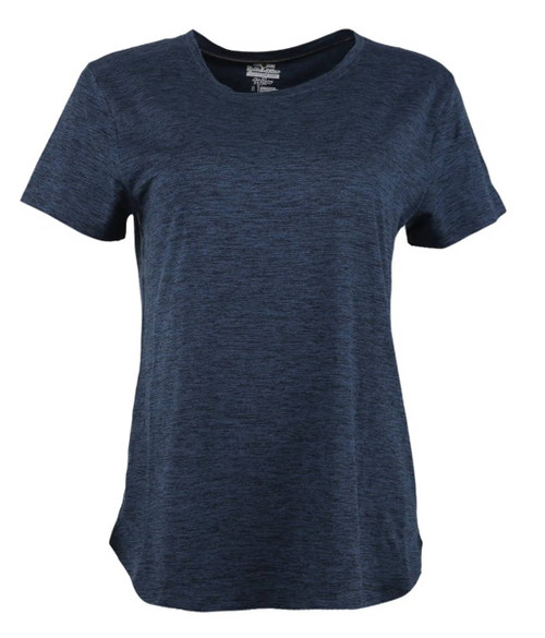 Noble Outfitters Women's Navy Heather Cool Flow Crew Neck Tee