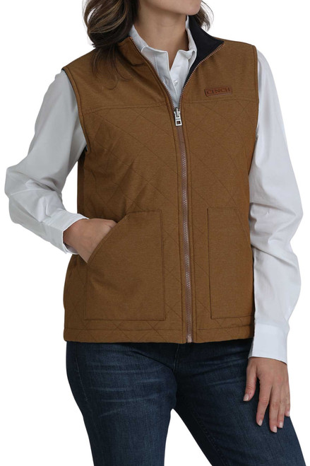 Cinch Ladies Brown Full Zip Reversible Vest