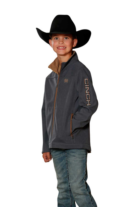 Cinch Boys Blue & Brown Softshell Full Zip Jacket