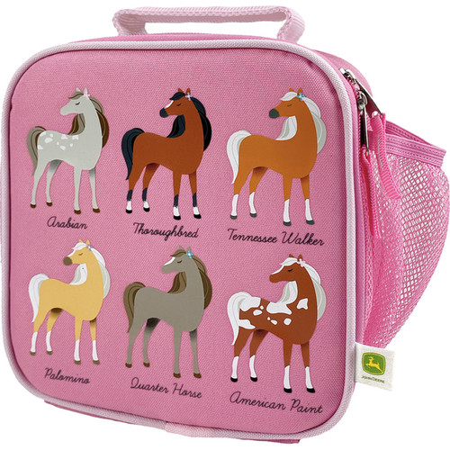 John Deere Girls Pink Horse Breeds Lunchbox