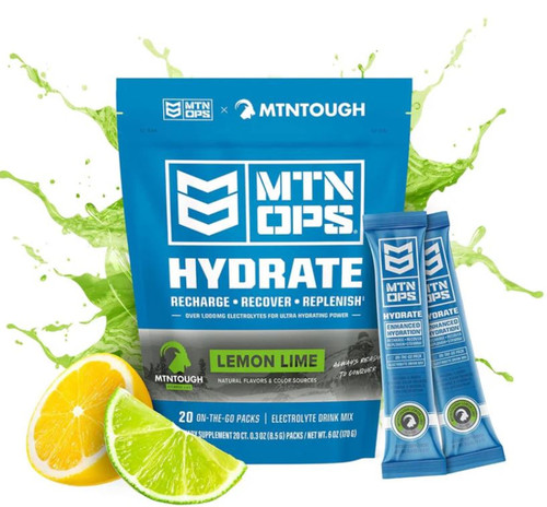 MTN Ops HYDRATE Lemon Lime On-The-Go Trail Packs - 20 ct