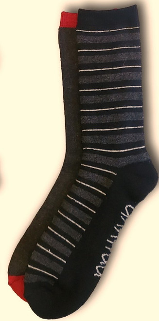 GaaHuu Mens Black Stripe Thermal Cushion Socks