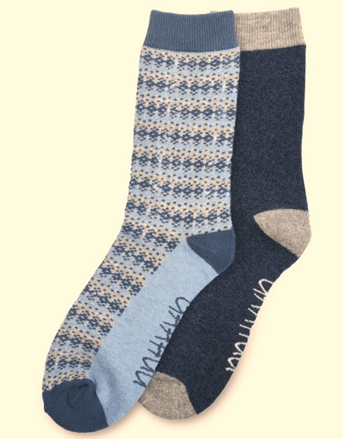 GaaHuu Womens Denim Blue Thermal Midweight Socks