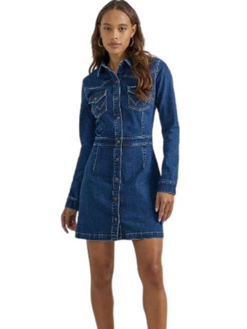 Wrangler Womens Western Denim Dress Jacket