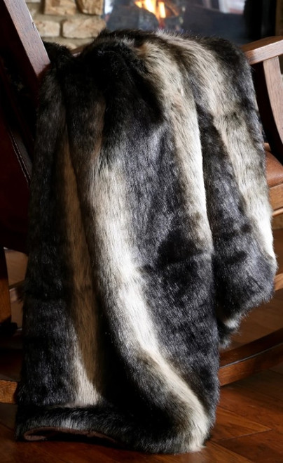 Carstens Black Wolf Faux Throw