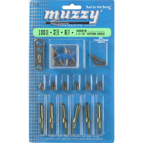 Muzzy 100 Grain 3-Blade Screw-In Broadhead