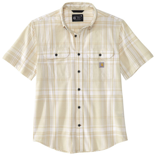 Carhartt Men's Loose Fit Midweight Short Sleeve Button Up Plaid Shirt