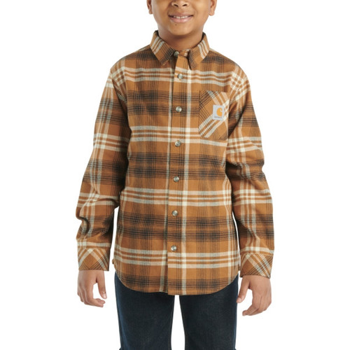 Carhartt Boys Long Sleeve Flannel Button Down Shirt