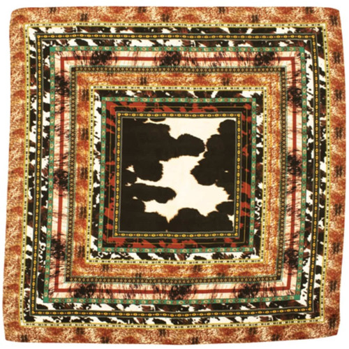 CatchFly Multi Brown Cowprint Wild Rag