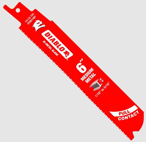 Diablo 6" 14/18TPI Bi-Metal Reciprocating Saw Blades for Medium Metal