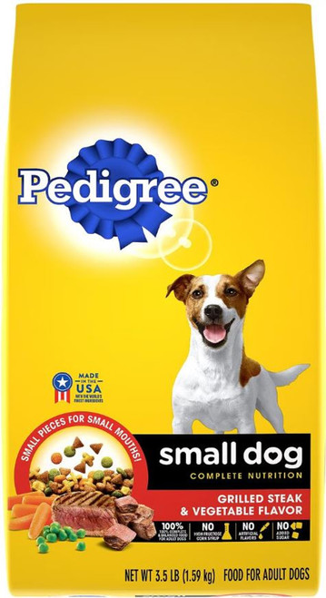 Pedigree Small Dog Complete Nutrition Grilled Steak & Vegetable Flavor Dog Kibble Small Breed Adult Dry Dog Food