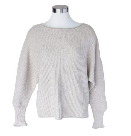 Keren Hart Womens Long Sleeve Dolman Sweater in Oat