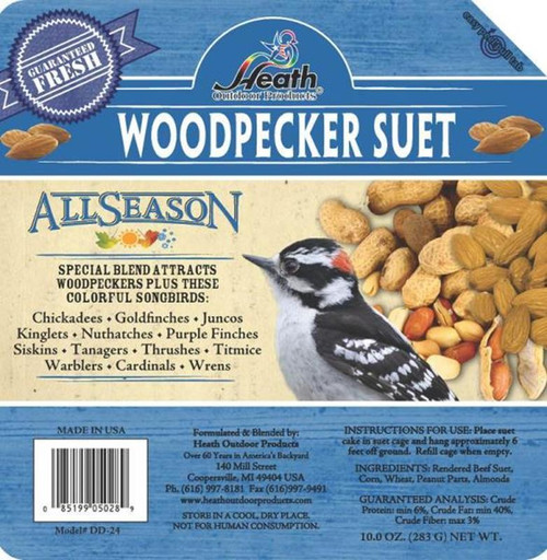 Heath All Season Woodpecker Blend Suet Cake