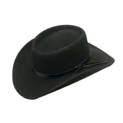 M&F - Men's Gambler Crushable Cowboy Felt Hat - Black