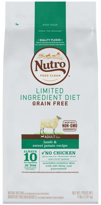 Nutro Limited Ingredient Diet Grain Free Lamb and Sweet Potato Adult Dog Food 4LBS