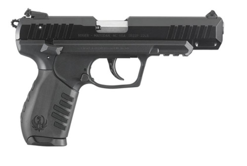Ruger SR22 Long Slide .22 Long Rifle 4.5 Inch Barrel Black Aluminum Slide Black Polymer Frame 3-Dot Sight System Ambidextrous Safety/Magazine Release 10 Round
