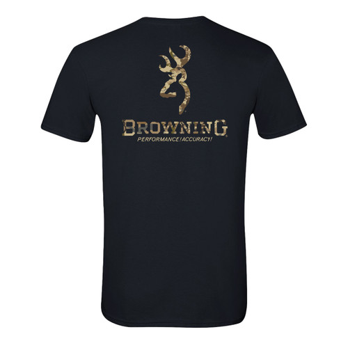 Browning Men's Black Auric Over Under Camo Logo Short Sleeve T-Shirt