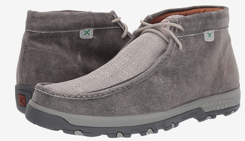 Twisted X Mens Light Grey CellStretch Chukka Driving Moc