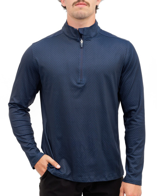 Waggle Men's Deep Waters Twilight Quarter Zip Long Sleeve Pullover