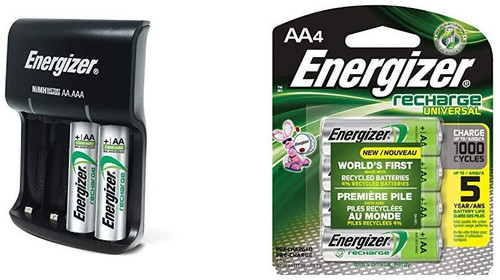 Energizer Basic Battery Charger w/Rechargeable Batteries- 2pk