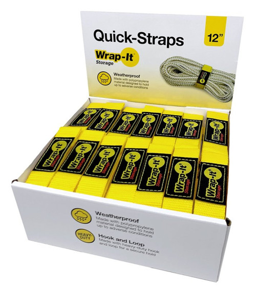 Wrap-It Yellow Hook and Loop Cable Wrap 1" X 12"