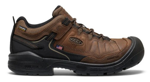 Keen Men's Dark Earth & Black Targhee IV Waterproof Carbon Toe Work Shoe
