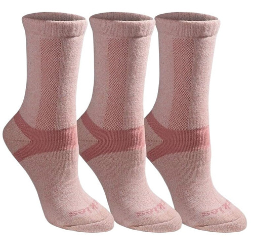 Dickies Womens Pink Comfie Max Cushion Non Binding Crew Socks - 5 Pack