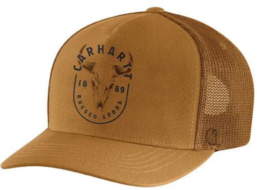 Carhartt Men's Canvas Mesh-Back Skull Graphic Cap