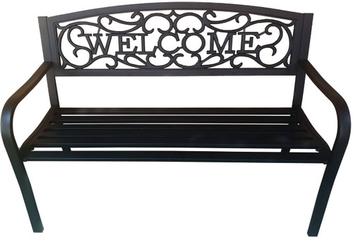 Outdoor Bench 50-in W x 34-in H Bronze Steel Garden Bench