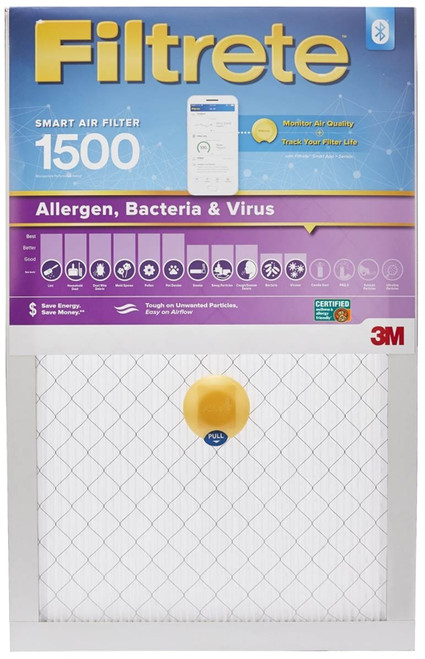 Filtrete S-2003-4 Smart Air Filter, 25 in L, 20 in W, 12 MERV, 1500 MPR