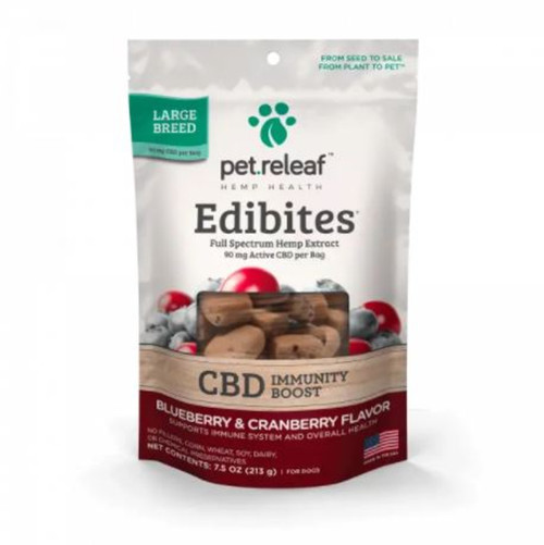 Pet Releaf CBD Blueberry & Cranberry Flavor Immunity Chews for Large Dogs