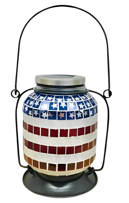 Cheap Carls 12x7 Solar Red/White/Blue Mosaic Lantern