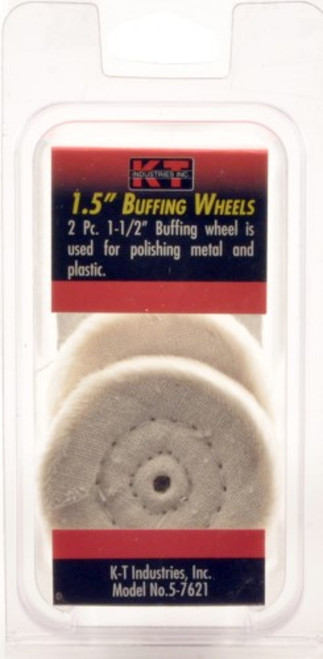 KT Industries 1.5" Cloth Buffing Wheels with Mandrel 3 Piece